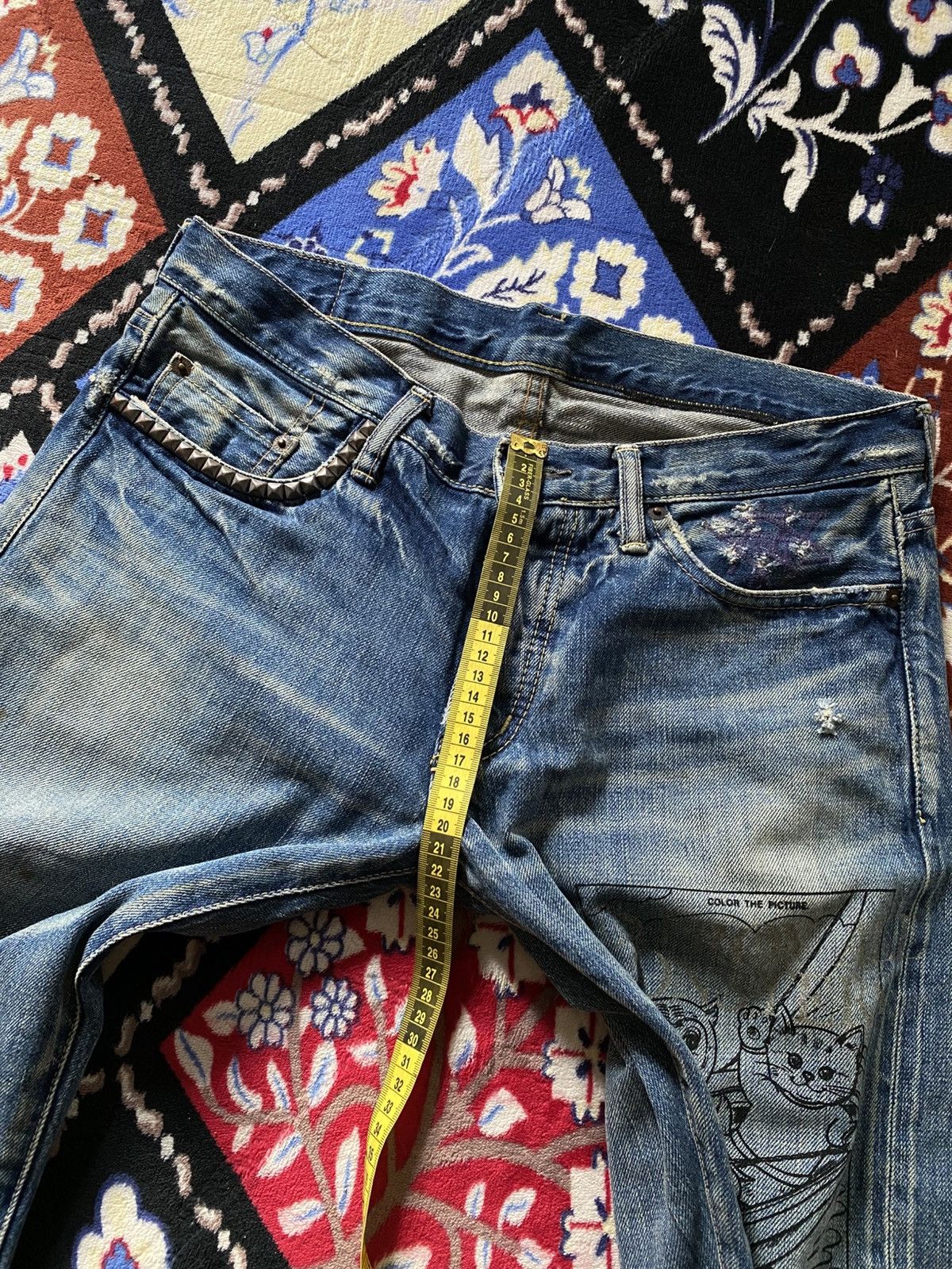 Hysteric Glamour Hysteric Glamour Destroy All Monsters Selvedge Distressed Size US 32 / EU 48 - 17 Thumbnail