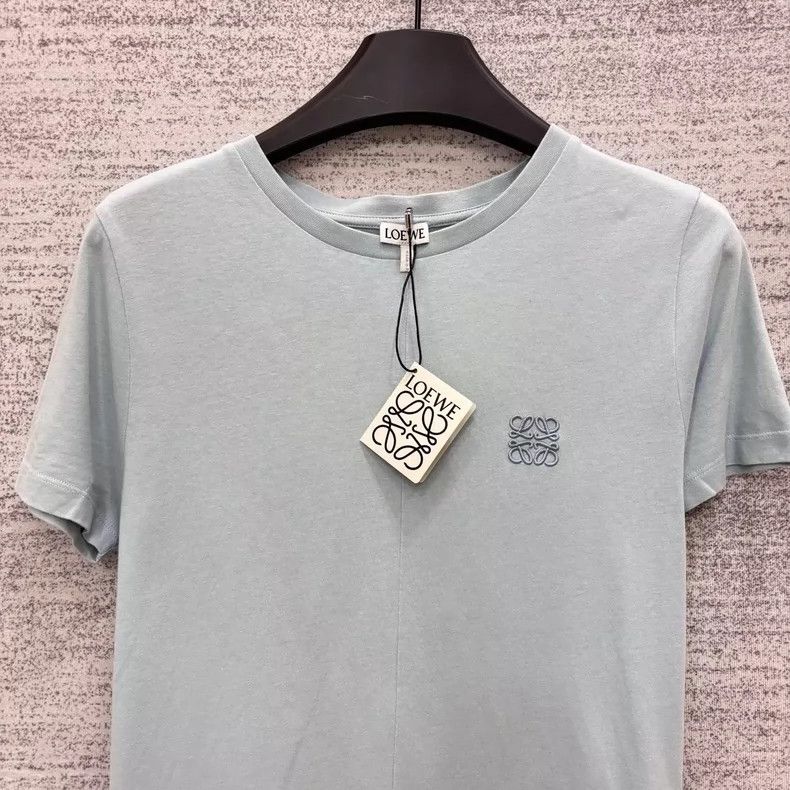 Loewe LOEWE Sky blue embroidered logo irregular bottom short sle Size S / US 4 / IT 40 - 2 Thumbnail