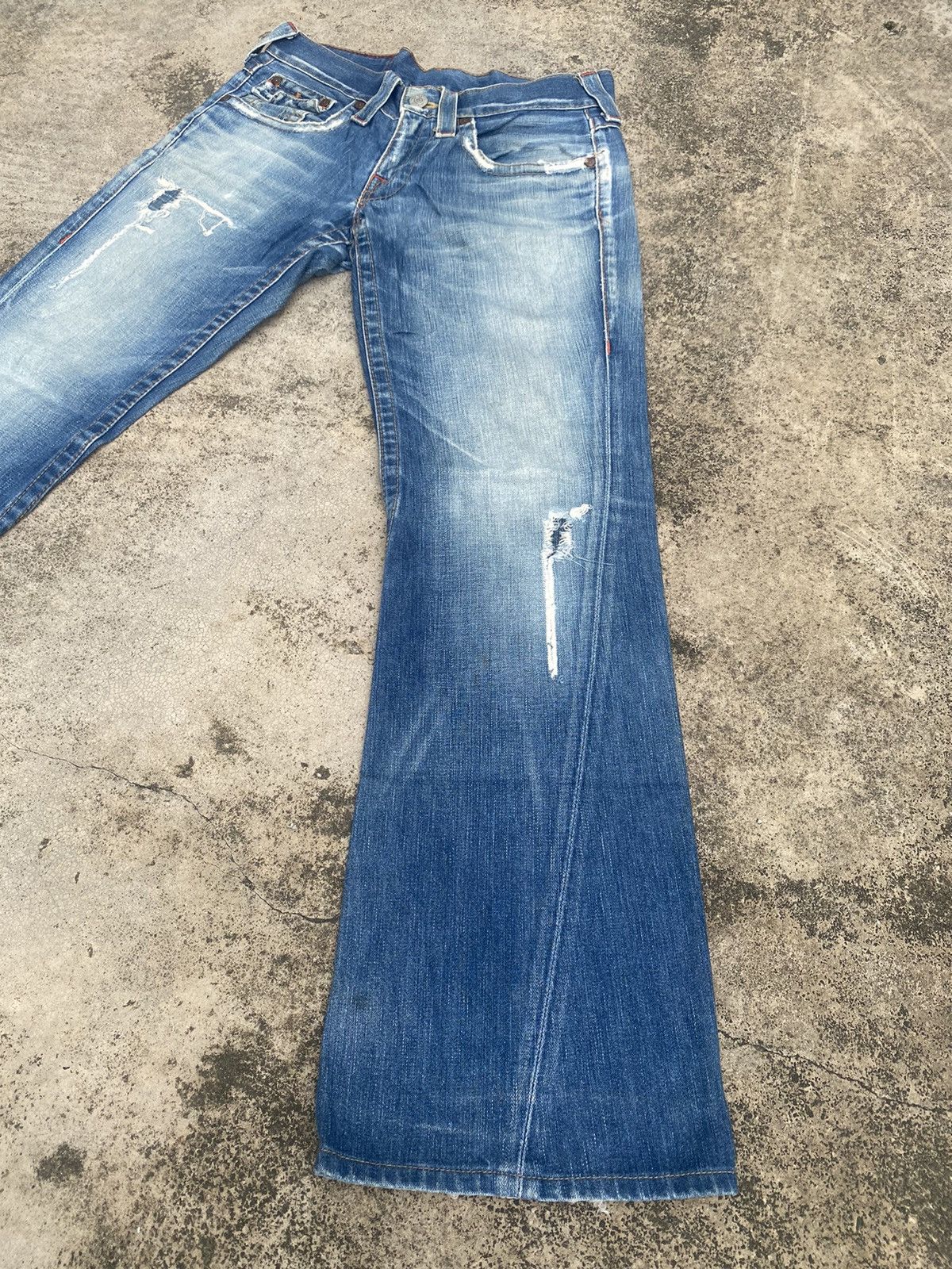 If Six Was Nine × Japanese Brand × True Religion Flare Jeans True Religion Distressed Bootcut Size US 33 - 2 Thumbnail