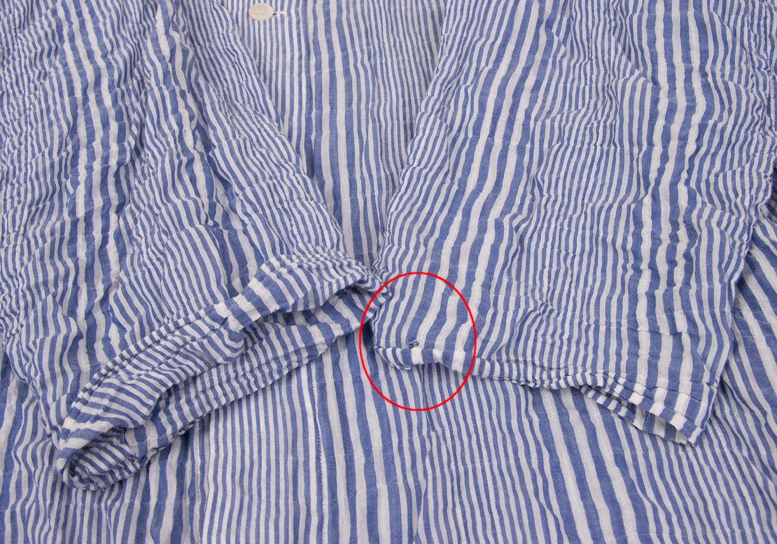 Yohji Yamamoto Yohji Yamamoto Wrinkled Stripe Long Shirt Blue White Size US M / EU 48-50 / 2 - 7 Thumbnail