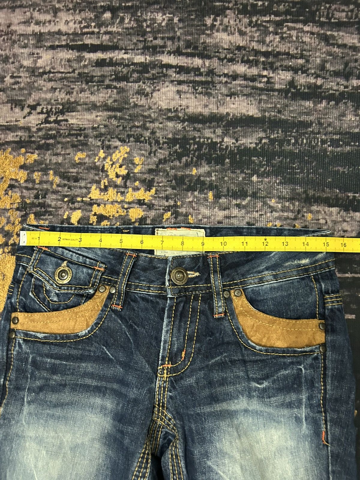 Tornado Mart Lolita Mud Clawmark Leather Pocket Back Flare Jeans Size US 30 / EU 46 - 17 Thumbnail