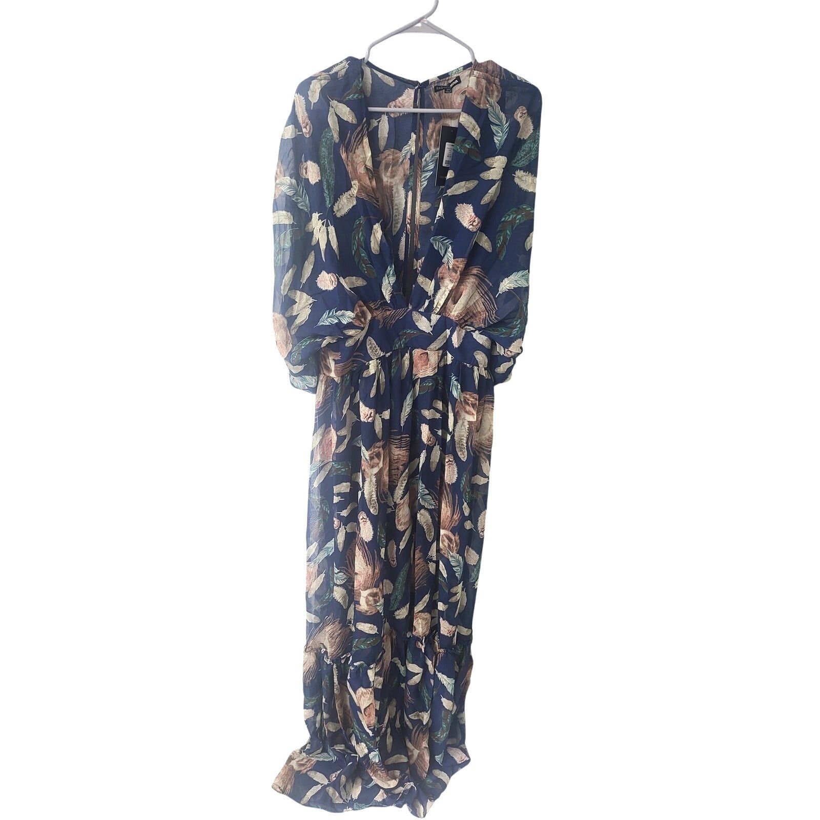 Other Fashion Nova Farrah Floral Maxi Dress - Navy/Combo - 2X | Grailed
