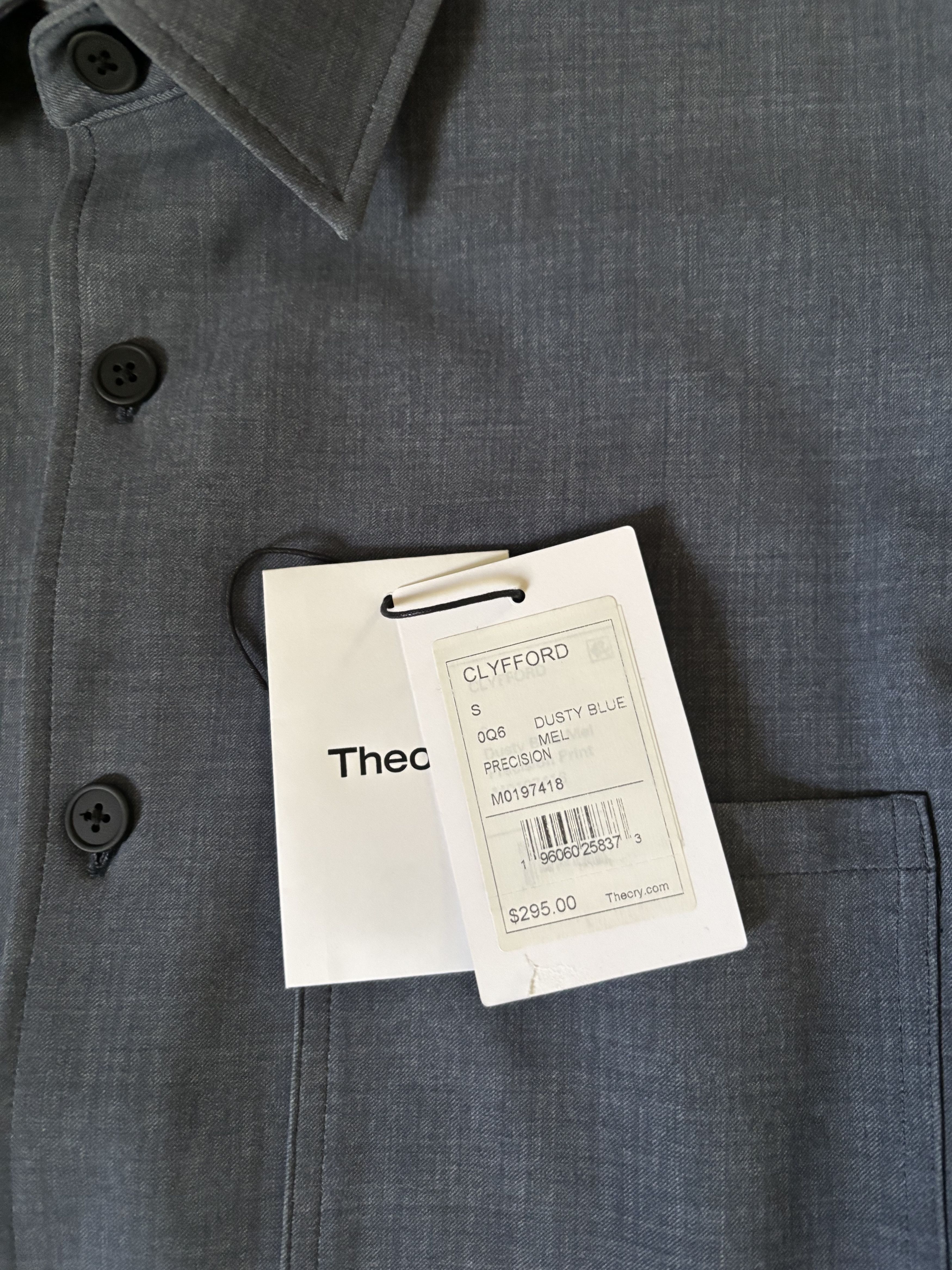 Theory Theory Men's Clyfford Precision Ponte Shirt Jacket in Blue S Size US S / EU 44-46 / 1 - 2 Thumbnail