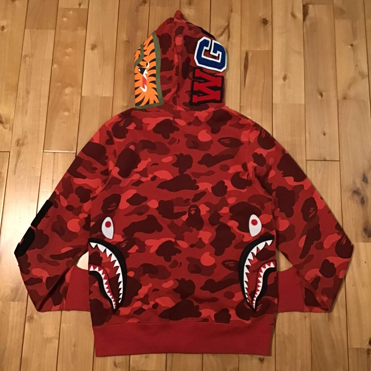 Bape BAPE DETACHABLE Shark full zip hoodie Red camo a bathing ape Size US M / EU 48-50 / 2 - 3 Thumbnail