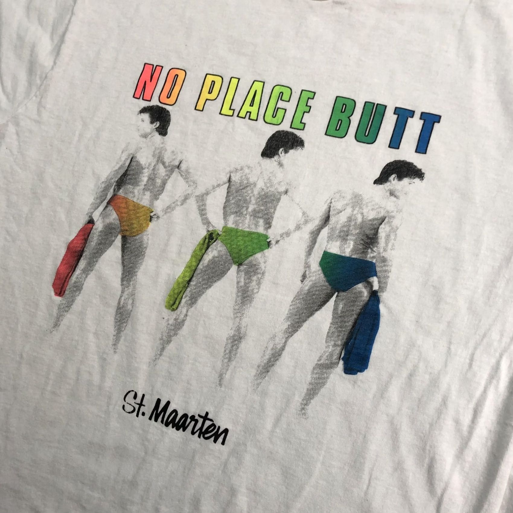 Fruit Of The Loom VINTAGE Fruit of the Loom No Place Butt St. Maarten T-Shirt Mens XL White Graphic Shirt Size US XL / EU 56 / 4 - 4 Thumbnail