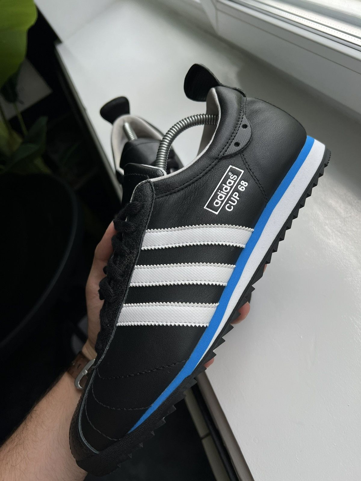 Vintage Adidas Cup 68 Indoor Trainers Black White Blue Y2K Size US 10.5 / EU 43-44 - 17 Thumbnail