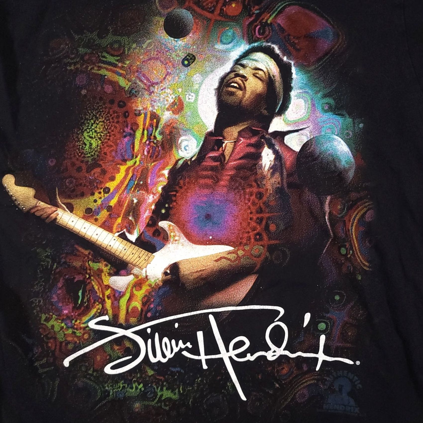 Anvil VINTAGE Y2K Jimi Hendrix T Shirt Mens Large Black Guitar Legend 2007 Big Graphic T-Shirt Shirt Men Black Graphic Print Music Rock All Seasons Size US L / EU 52-54 / 3 - 4 Thumbnail