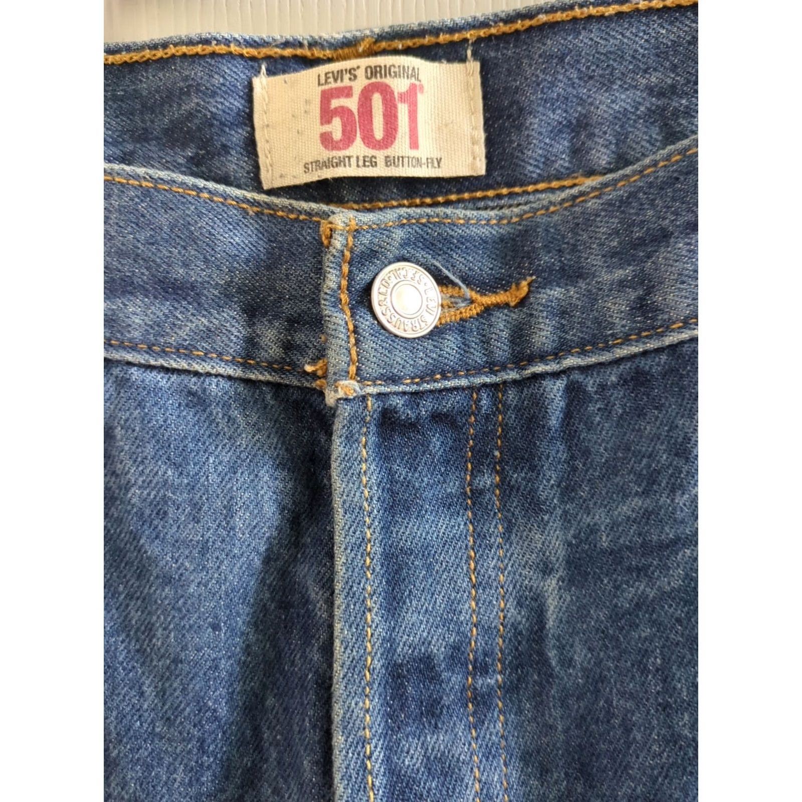 Levi's VINTAGE Levi’s 501 Original Fit Straight Jeans 44 x 32 Men Blue 501 Original Fit Mens Jeans Size US 44 / EU 60 - 2 Thumbnail