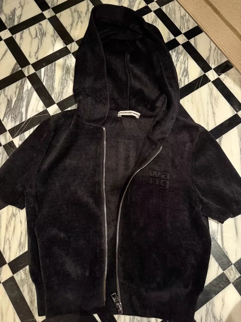 Alexander Wang Alexanderwang Velour Short Hoodie Size S / US 4 / IT 40 - 1 Thumbnail