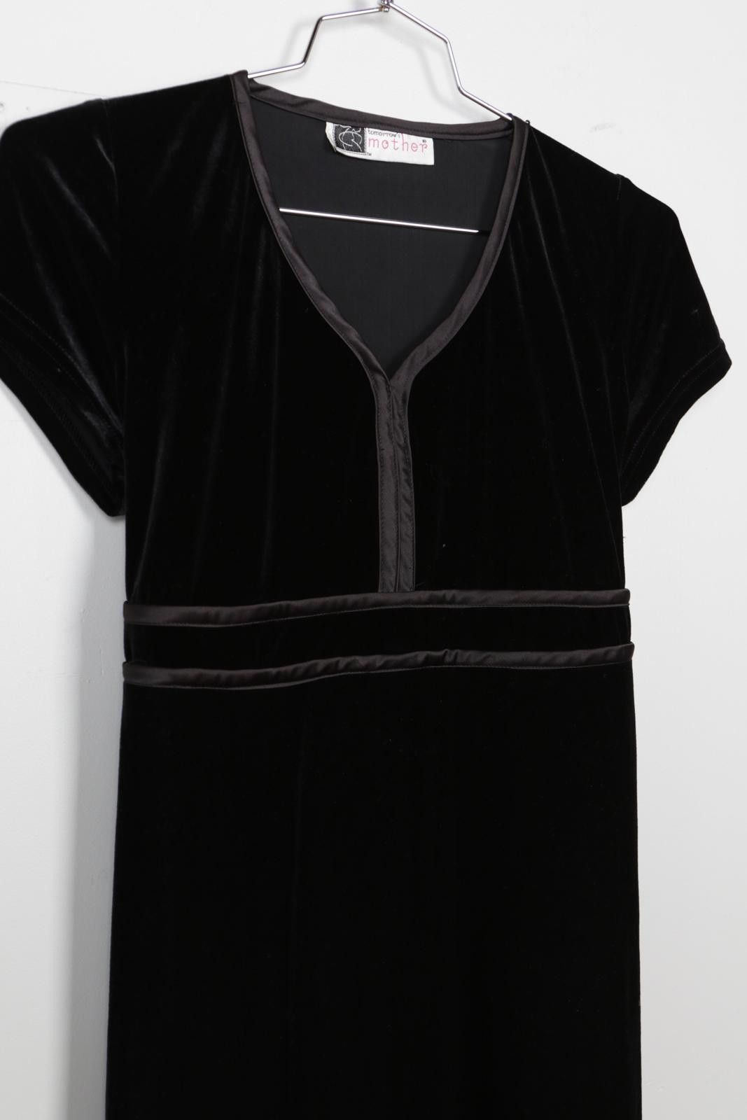 Vintage 00's Tomorrow's Mother Velour Midi Dress Size S / US 4 / IT 40 - 3 Thumbnail