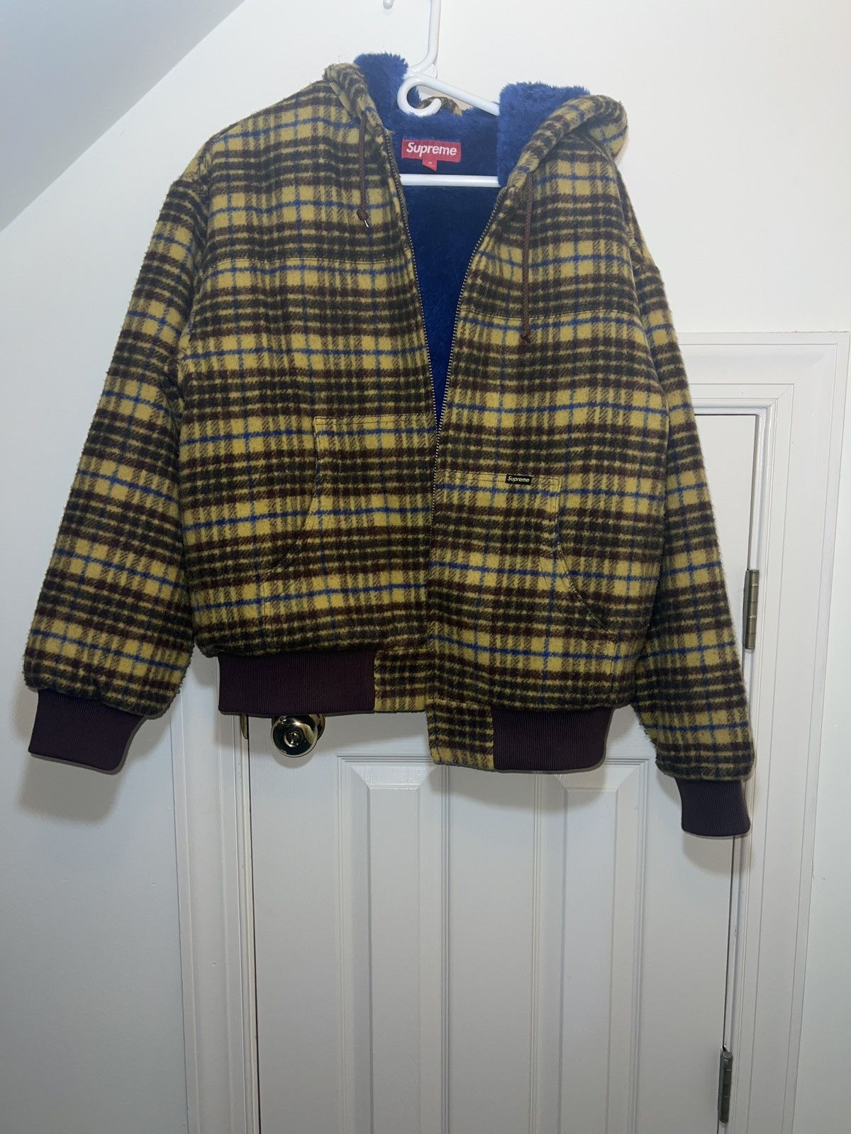 Supreme Supreme Plaid Wool Hooded Work Jacket | Grailed