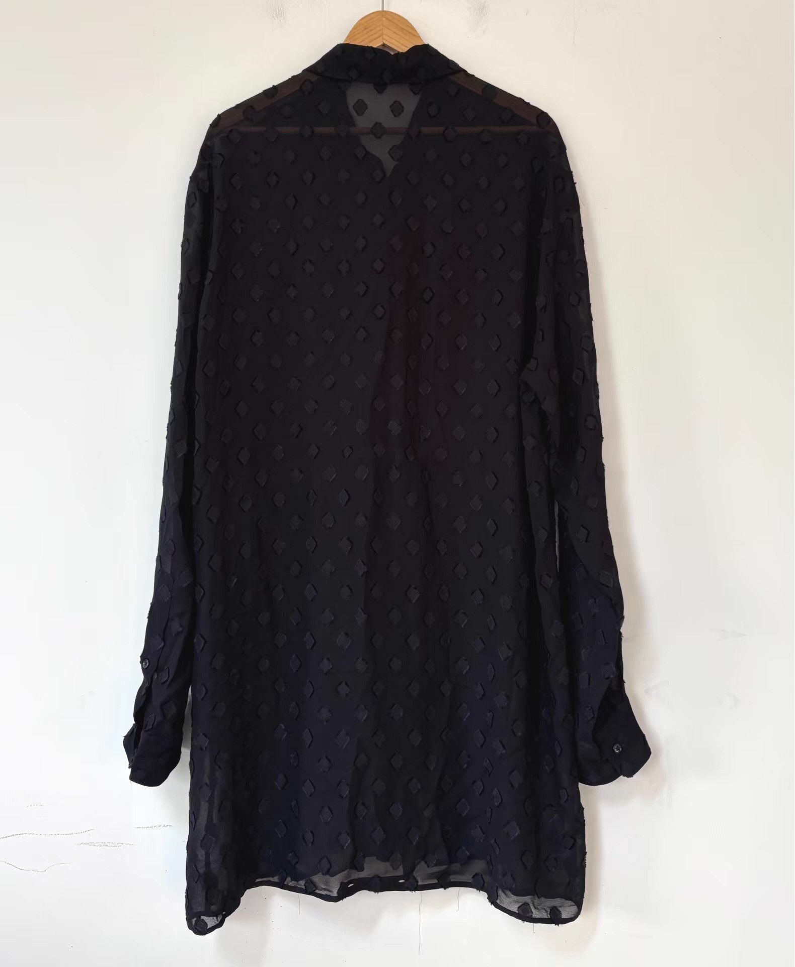 Ann Demeulemeester Black Diamond Pattern Long Sleeve Button-Up Shirt Size US M / EU 48-50 / 2 - 2 Thumbnail