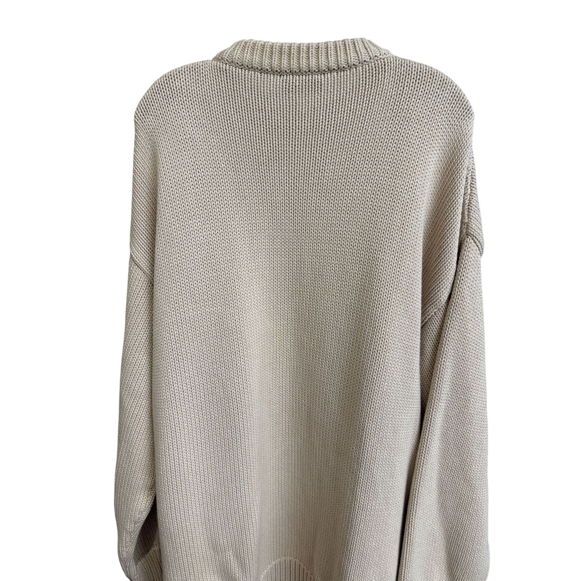 Balenciaga Balenciaga Beige Oversized Knit Sweater With Embroidered Cre Size S / US 4 / IT 40 - 4 Thumbnail