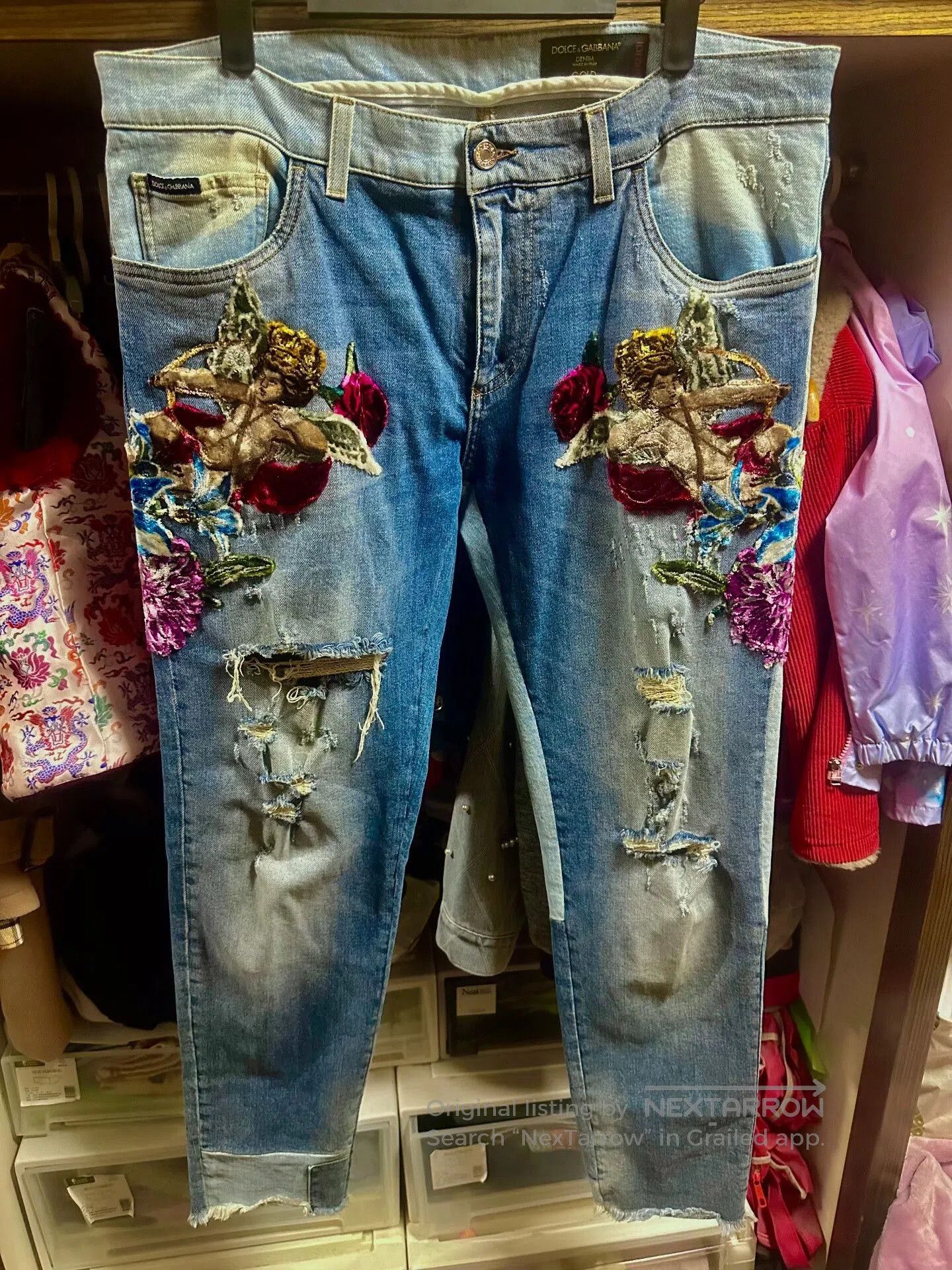 Dolce & Gabbana Dolce & Gabbana Limited Angel Flower Jeans. Size US 36 / EU 52 - 1 Thumbnail