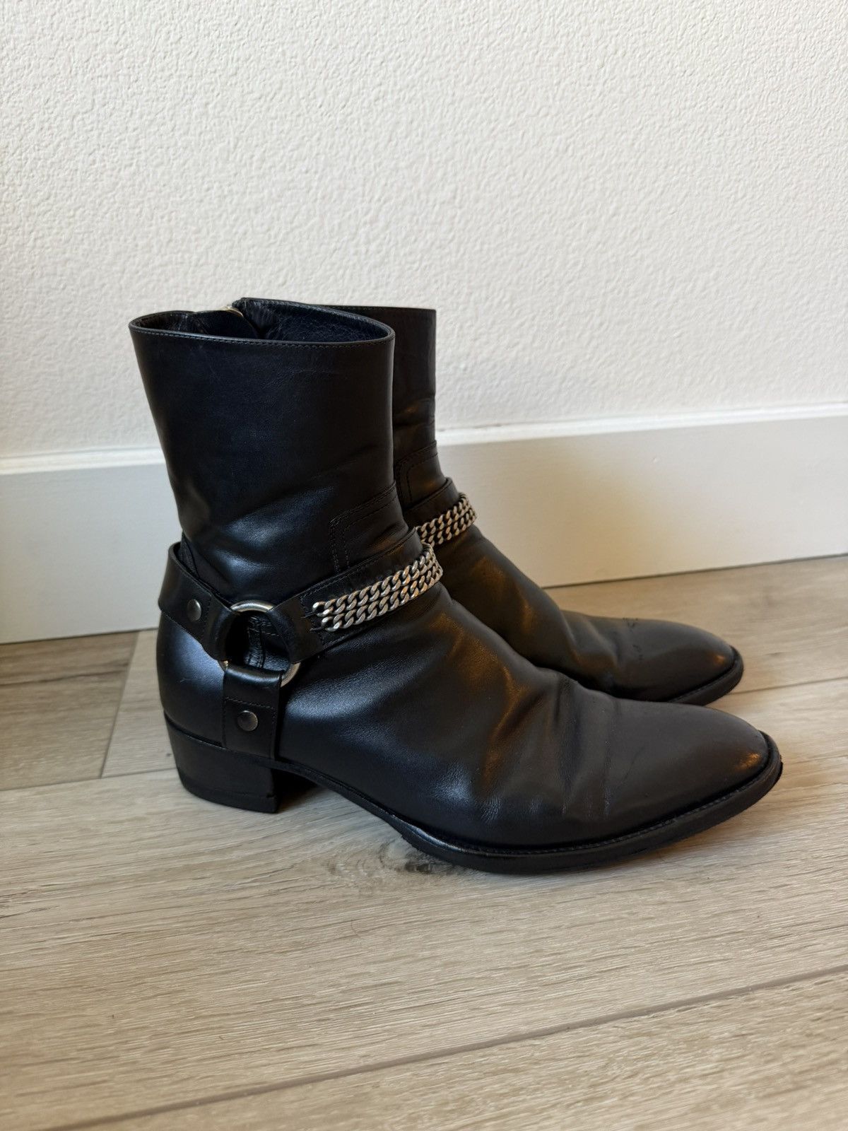 Saint Laurent Paris FW13 Leather Chain Harness Wyatt Boots 40 Size US 7.5 / EU 40-41 - 2 Thumbnail