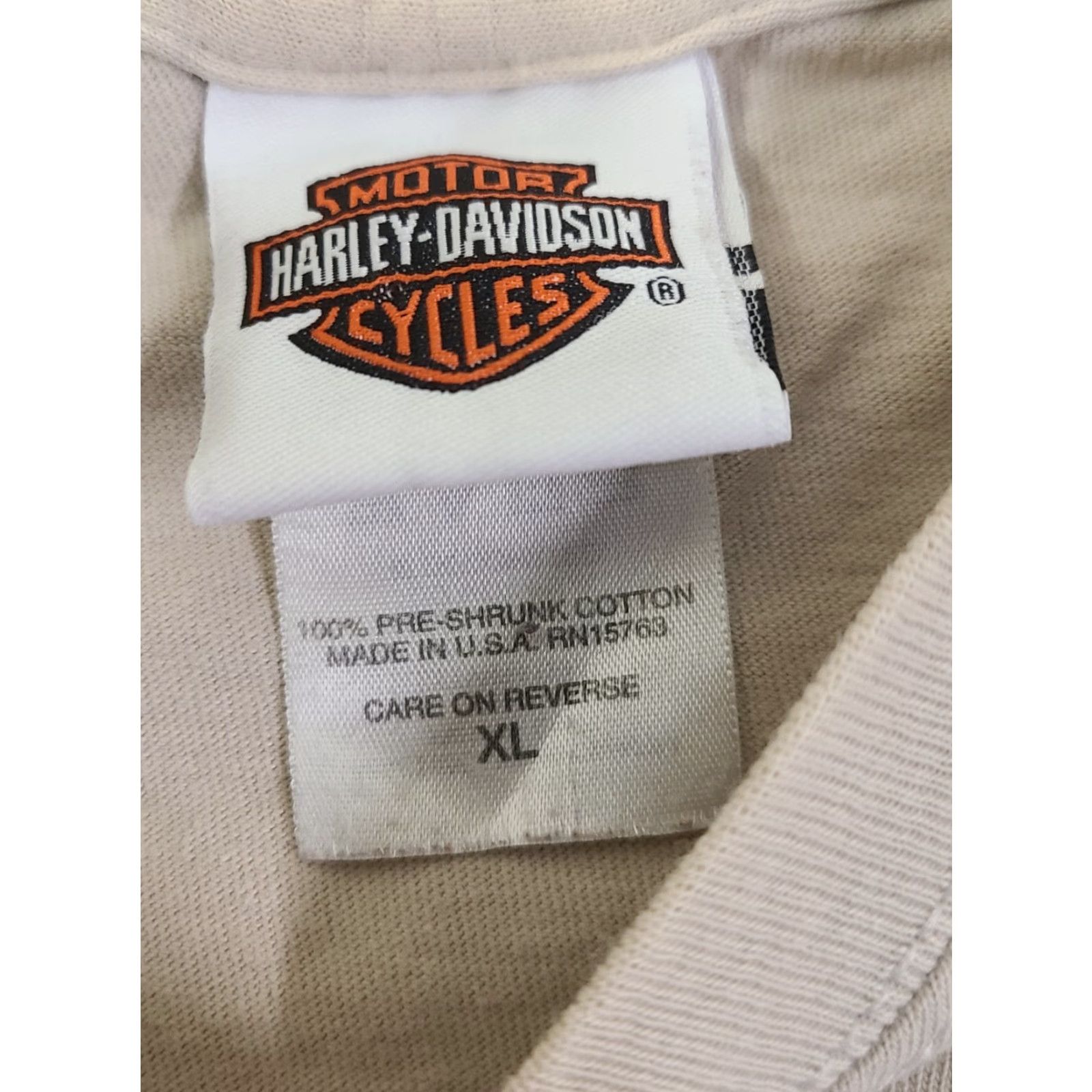 Harley Davidson VINTAGE Harley-Davidson T-Shirt XL Beige 2000s Graphic Tee Men Size US XL / EU 56 / 4 - 5 Thumbnail