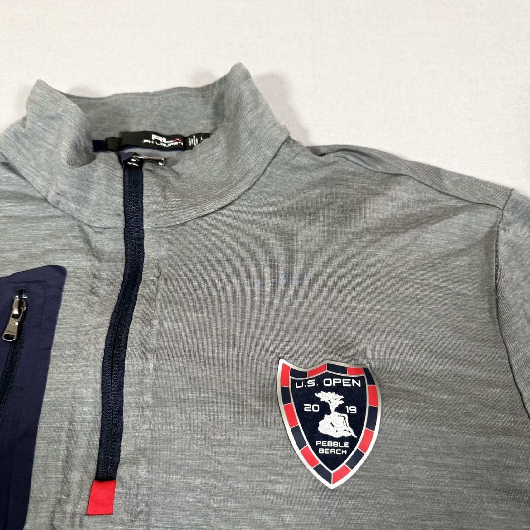 RLX Ralph Lauren RLX Ralph Lauren Shirt Men Large Gray Merino Wool Blend US Open Pebble Beach 1/4 Golf Jacket Size US L / EU 52-54 / 3 - 3 Thumbnail