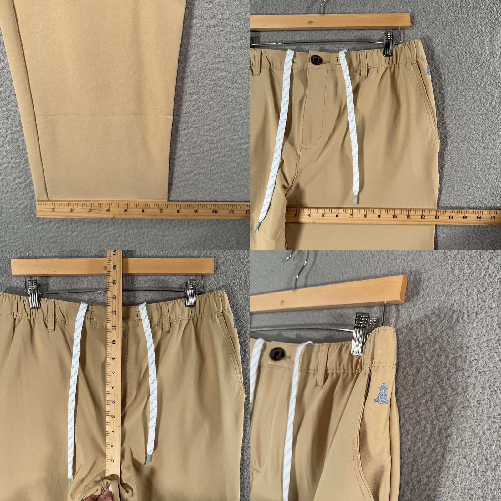 Chubbies Chubbies Everywear Khakinators Pants Mens Large 32x30 Beige Slim Stretch Water Resistant Pockets Front Flat Front Drawstring Size US 33 - 8 Thumbnail