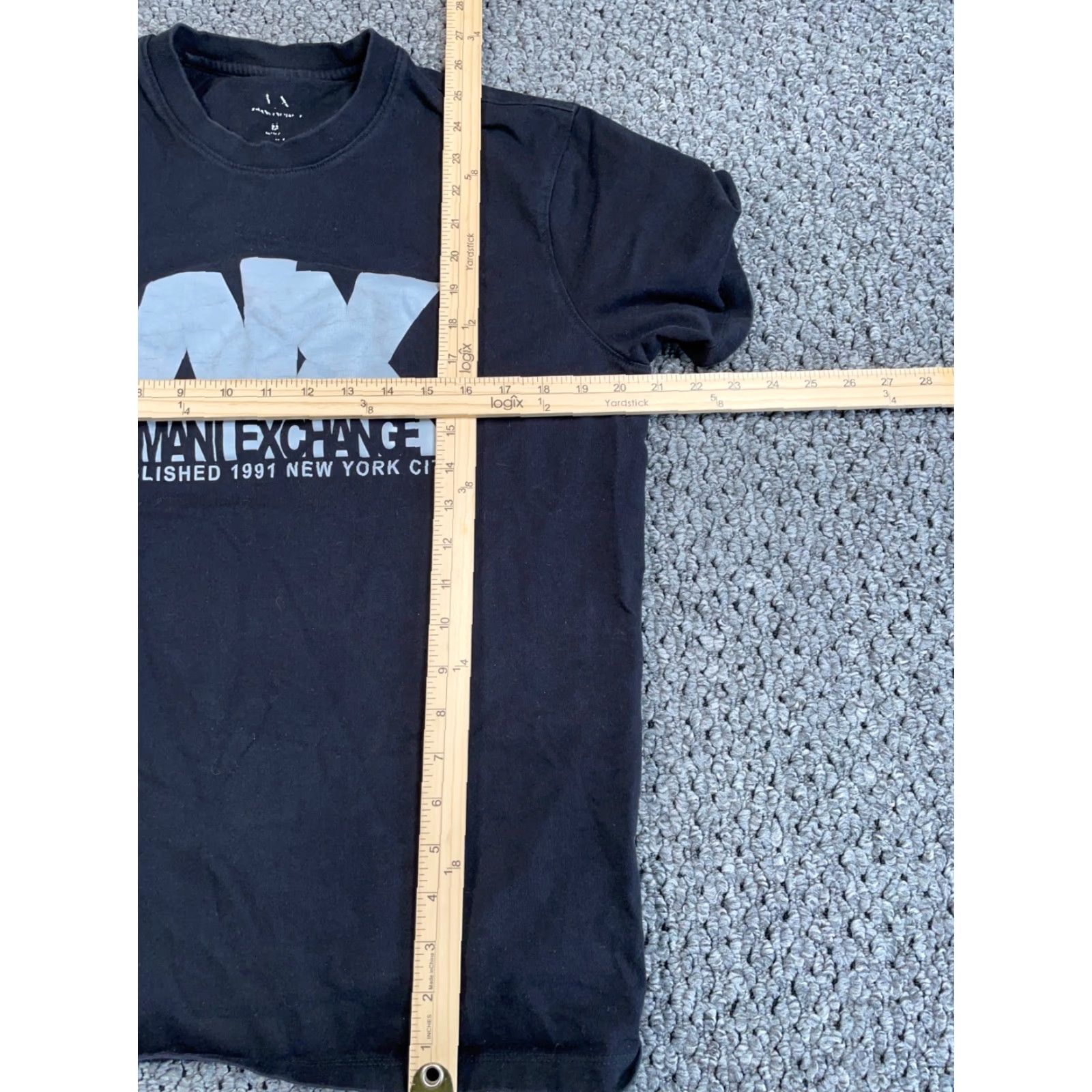 Armani Exchange Armani Exchange T-Shirt Adult Medium Black Cotton Logo Print Graphic Mens Size US M / EU 48-50 / 2 - 6 Thumbnail