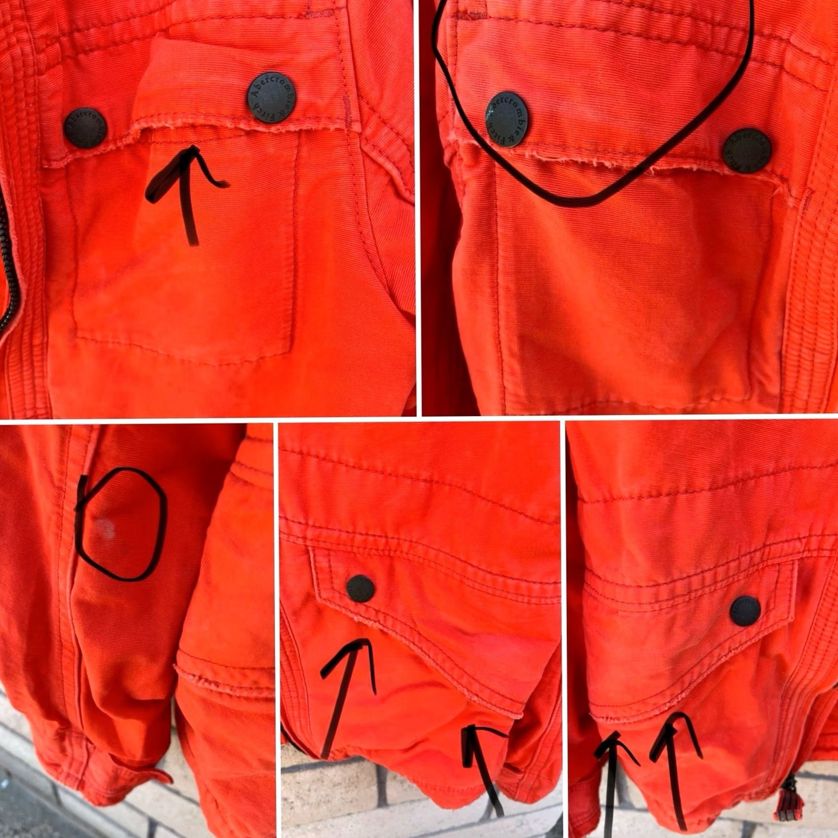 Abercrombie & Fitch Abercrombie & Fitch Orange Military Moto Utility Jacket Mens M Size US M / EU 48-50 / 2 - 6 Thumbnail