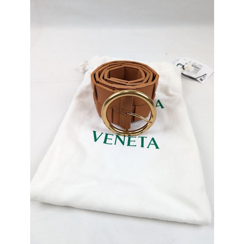 Bottega Veneta o1rshd1 Size: 85 / Intreccio Cintura Suede Belt in Clay/Gold Size ONE SIZE - 11 Thumbnail