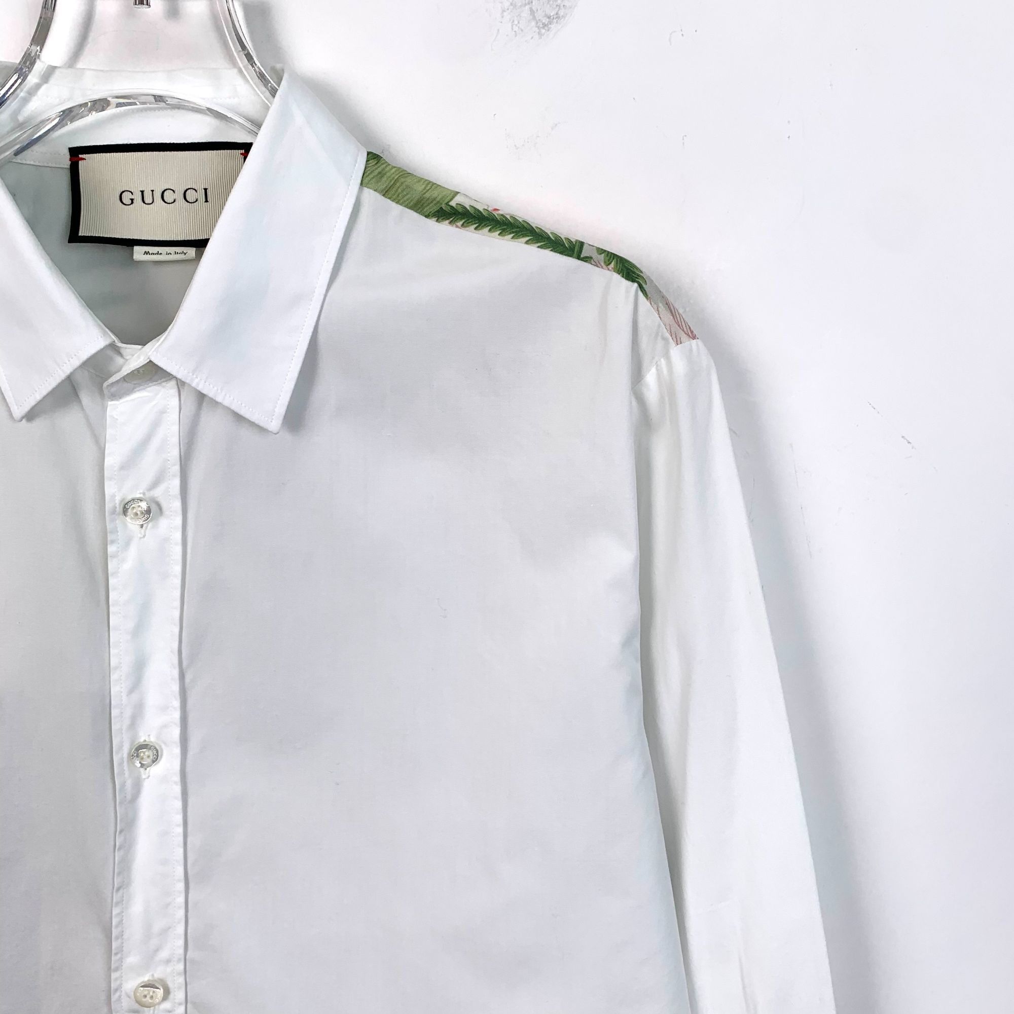 Gucci Gucci White Jungle Tiger Print Cotton Long Sleeve Shirt (Siz Size ONE SIZE - 7 Thumbnail