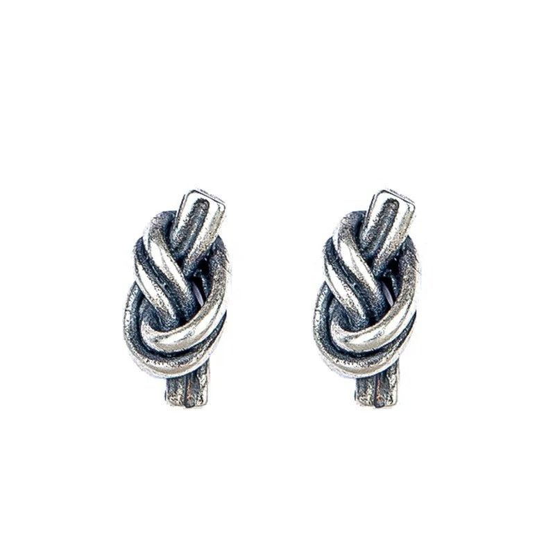 Jewelry Vintage Knot Earrings 925 Sterling Silver Ear Jewelry Gift Size ONE SIZE - 5 Thumbnail