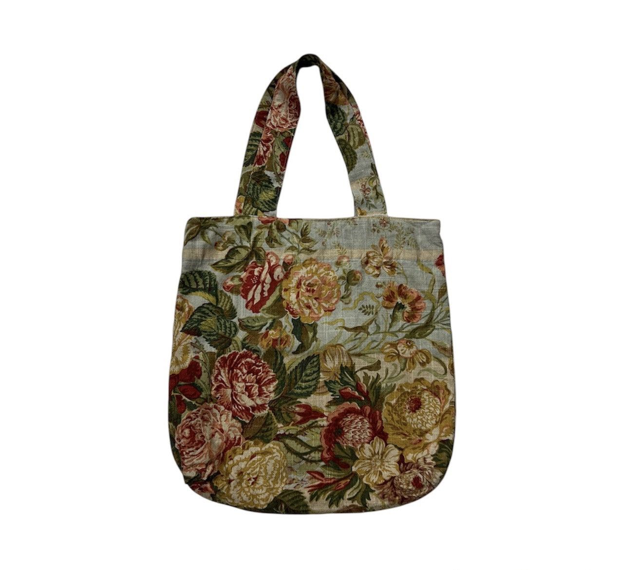 Handmade Vintage handmade floral tote bag F.S. Design art full print Size ONE SIZE - 1 Thumbnail