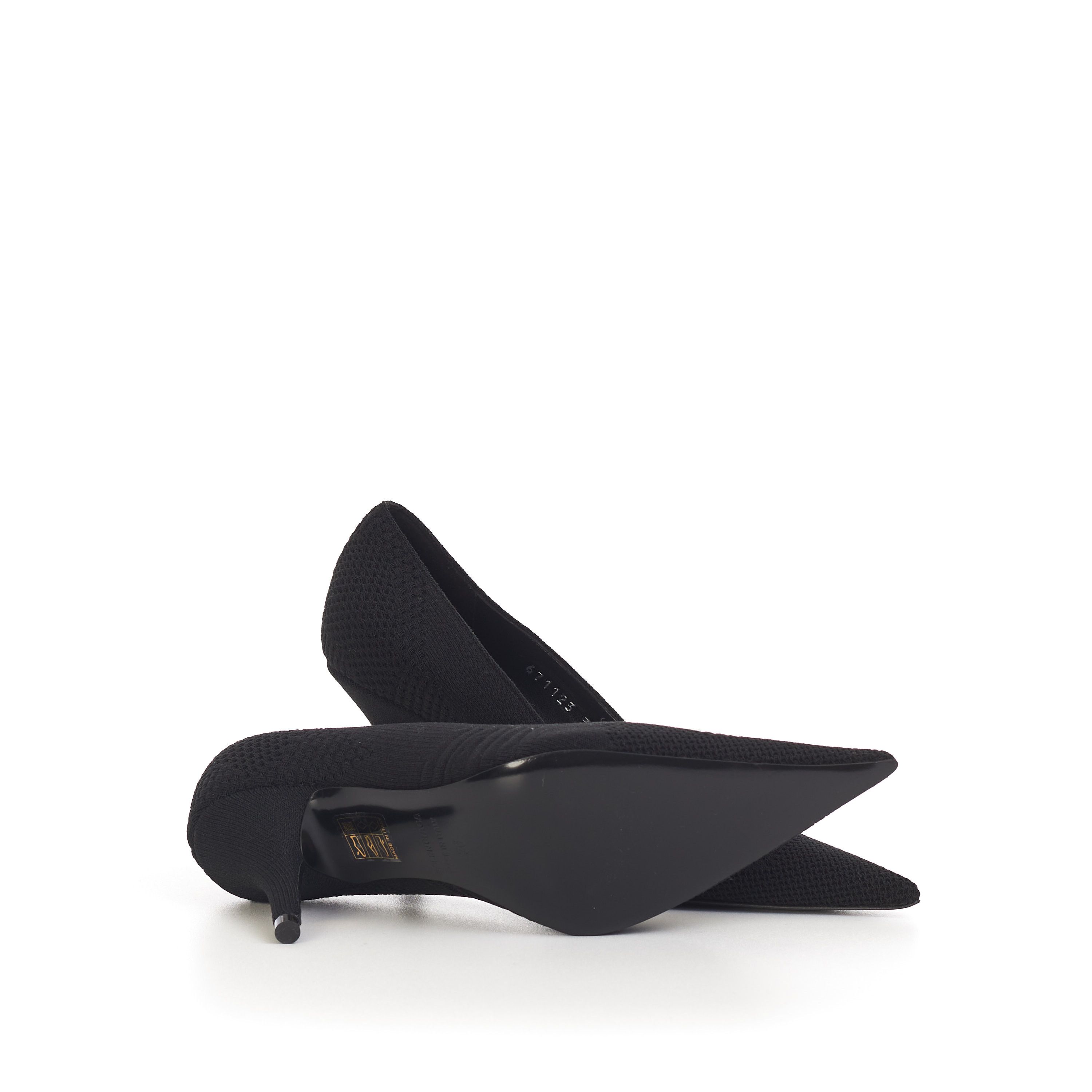 Balenciaga Knife Pumps In Black Textured Knit with Balenciaga logo Size US 6 / IT 36 - 10 Thumbnail