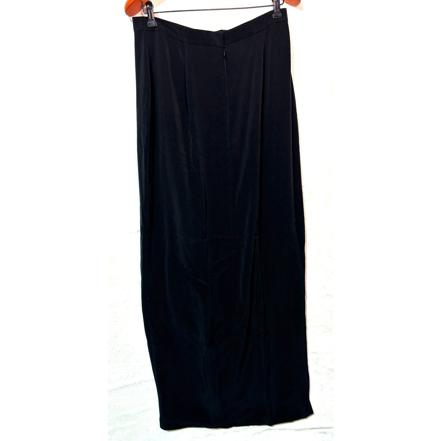 Oleg Cassini OLEG CASSINI Black Maxi Pencil Skirt w/ High Slit | Size 14 Size 36" / US 14 / IT 50 - 5 Thumbnail