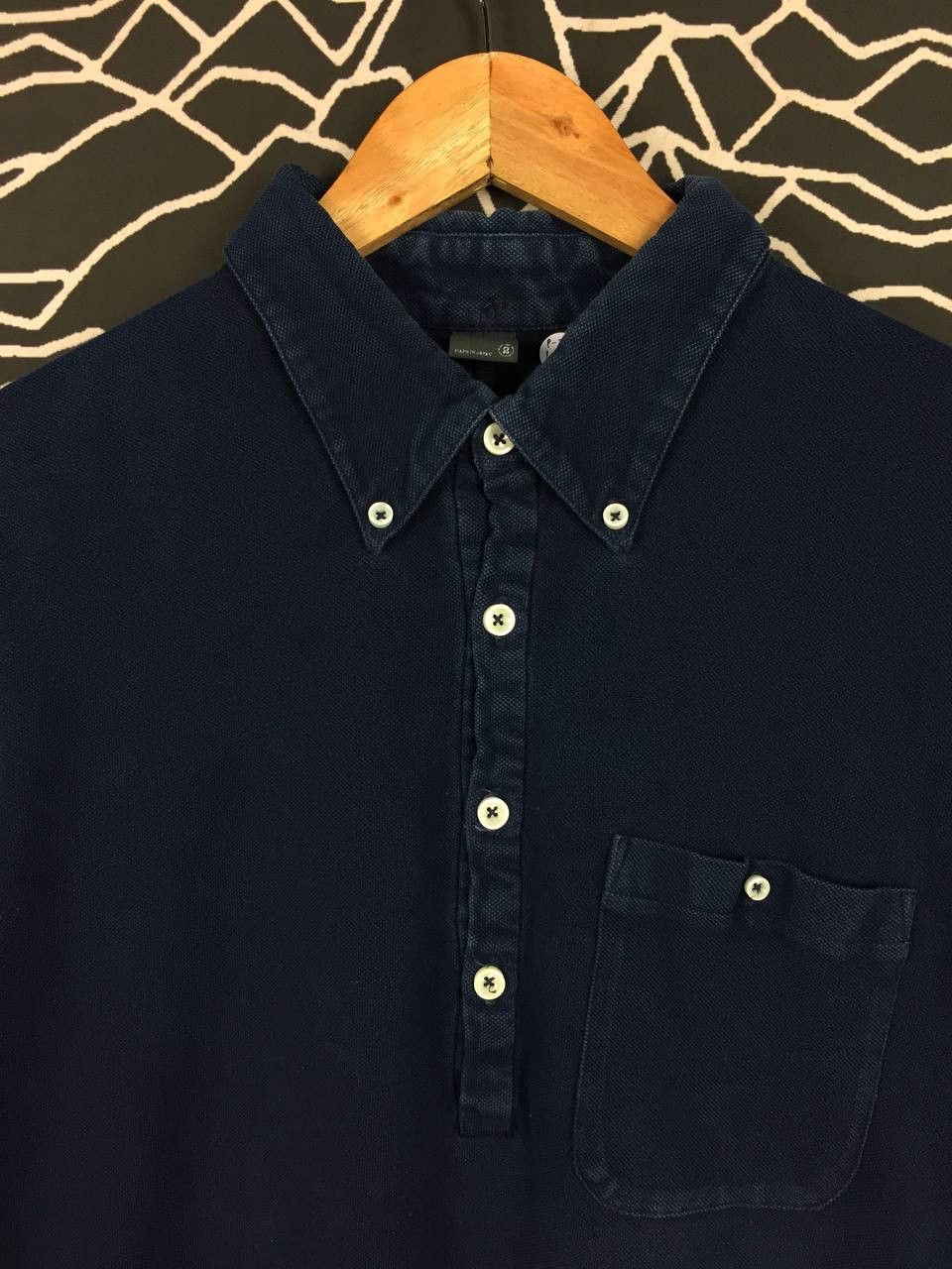 Japanese Brand × Nonnative × Vintage Vtg Nonnative Indigo-Dyed Mesh Pocket Polo Tee Size US M / EU 48-50 / 2 - 3 Thumbnail
