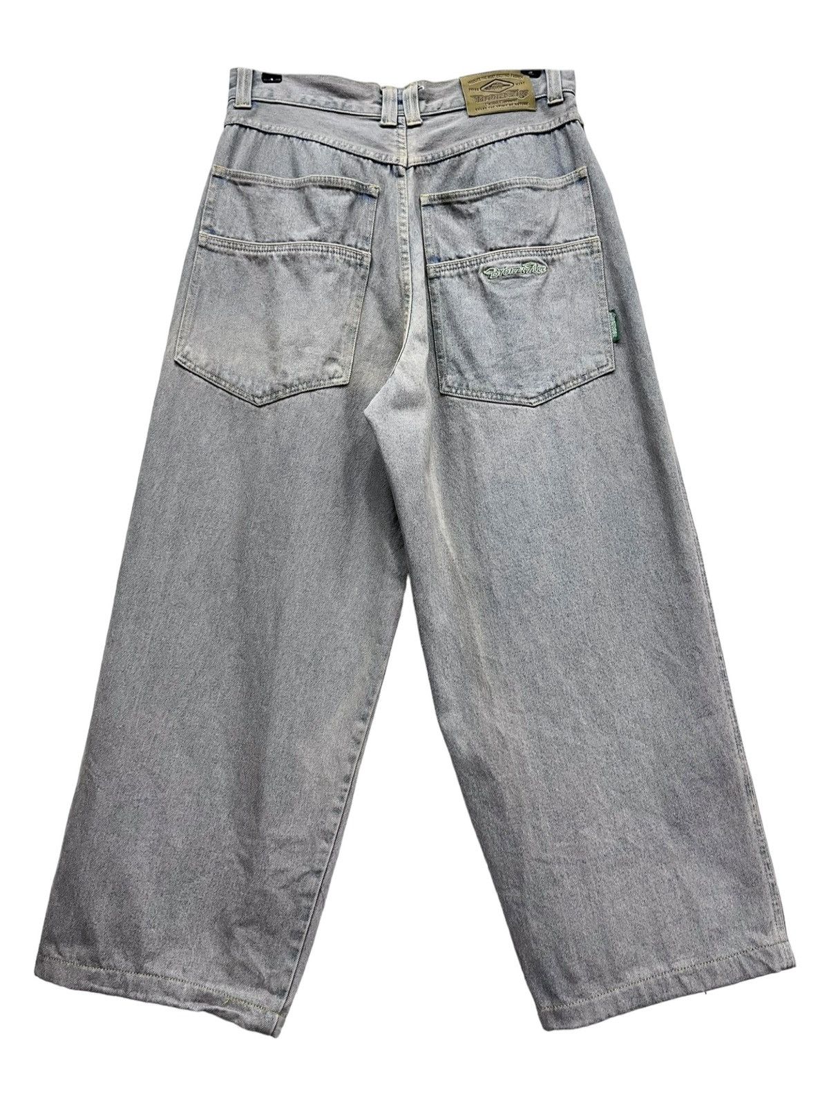 Vintage 🔥Vtg BRONZE AGE Ultra Baggy Mud Wash Sun Faded Skate Denim Size US 29 - 2 Thumbnail