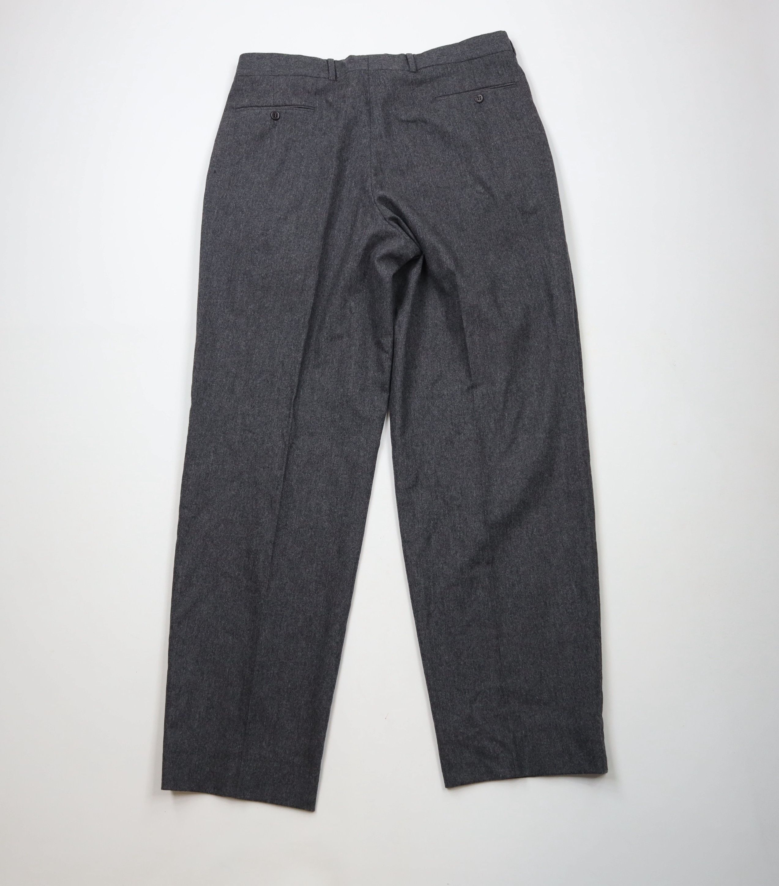 Hugo Boss × Vintage Vintage 80s 90s Hugo Boss Cashmere Wide Leg Chino Pants Gray Size US 36 / EU 52 - 10 Thumbnail