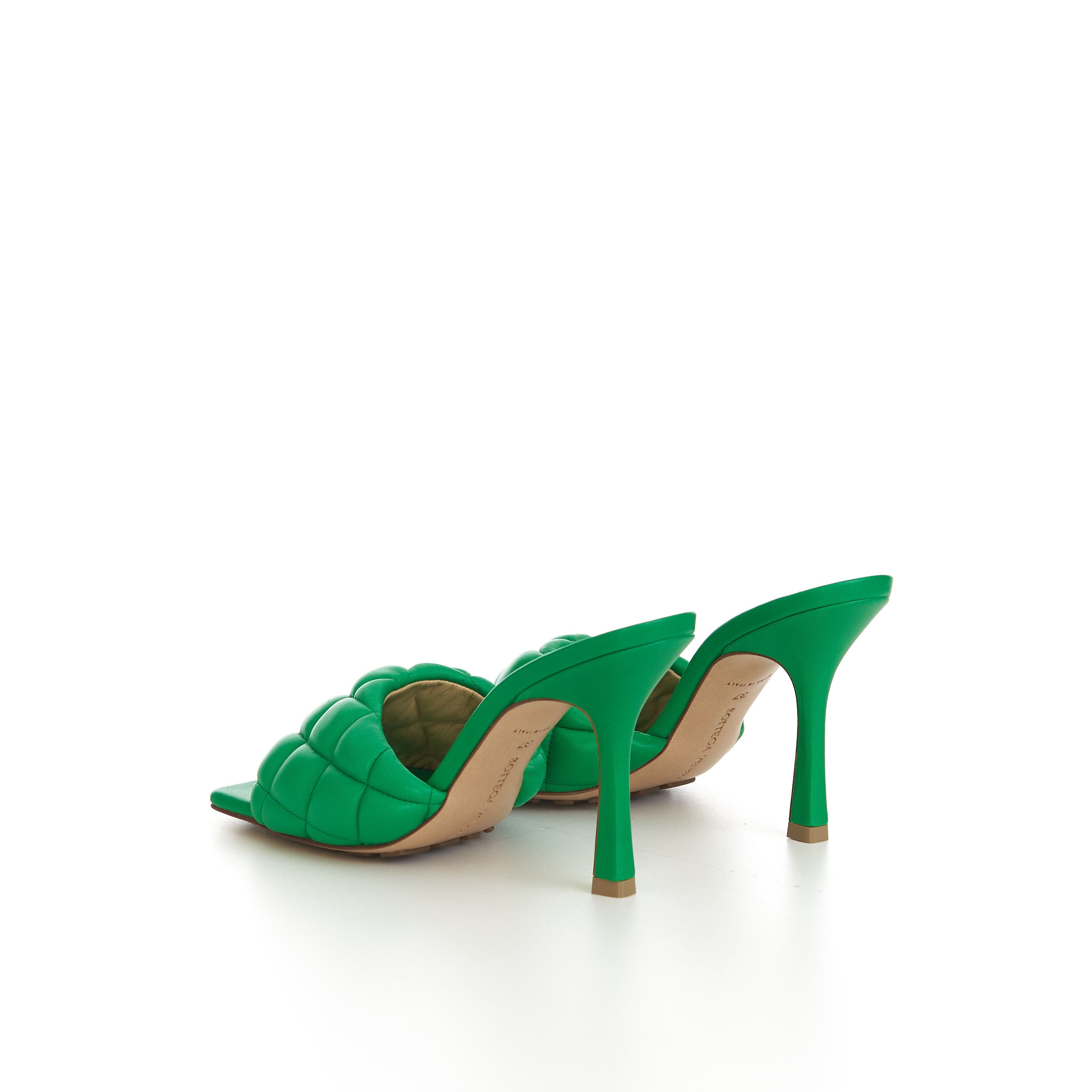 Bottega Veneta Padded Mules In Parakeet Green Quilted Leather Size US 10.5 / IT 40.5 - 7 Thumbnail