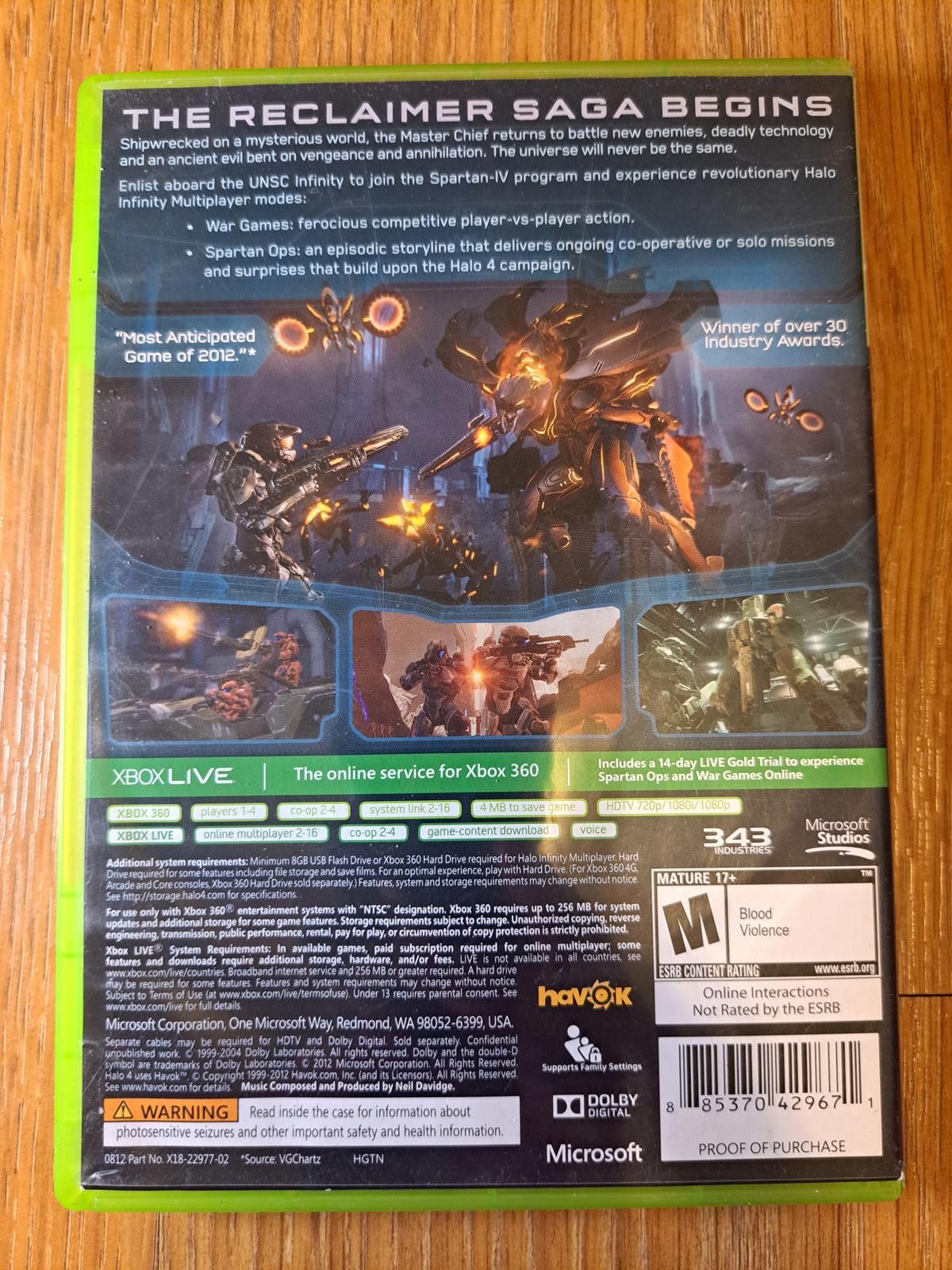 Microsoft Halo 4 Xbox 360 Video Game Great Condition Size ONE SIZE - 2 Thumbnail