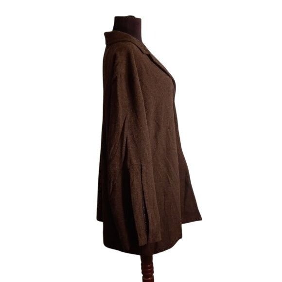 J. Jill J Jill 20W Blazer Jacket Lined Snap Closure Wool Blend Overs Size 3XL / US 20-22 - 2 Thumbnail