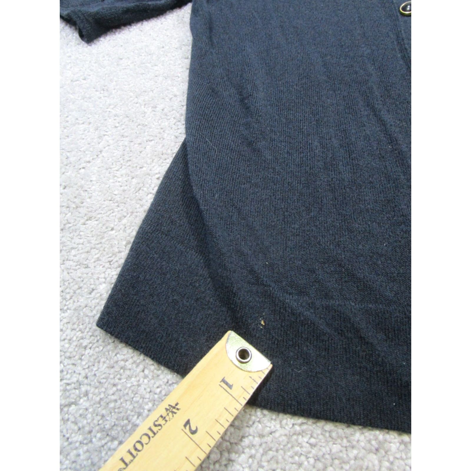 Vintage Lafayette 148 New York Cardigan Sweater Womens M Black Knit Cotton Blend V-Neck Long Sleeve Casual Modern Classic Size M / US 6-8 / IT 42-44 - 5 Thumbnail
