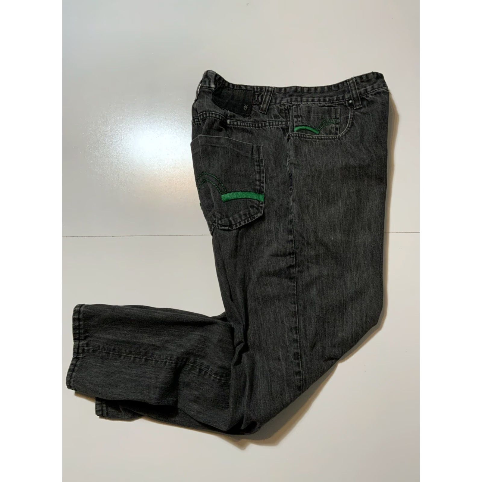 Ecko Unltd. VINTAGE Marc Ecko Baggy Denim Jeans 34 Black Embroidered Pocket Y2K Men Size US 34 / EU 50 - 3 Thumbnail