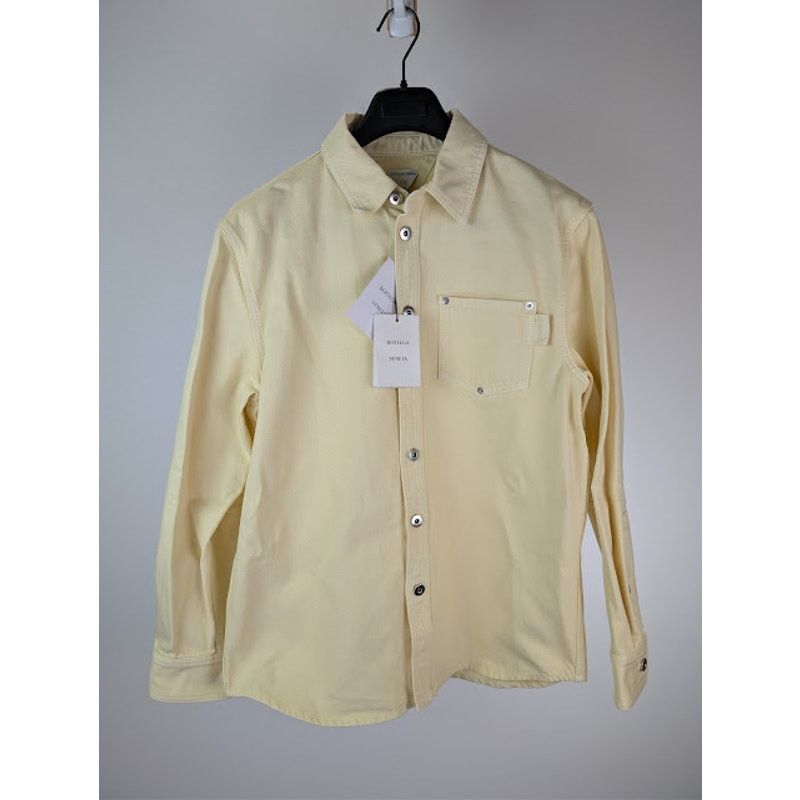 Bottega Veneta o1rshd1 Washed Coloured Denim Shirt in Banana Size US M / EU 48-50 / 2 - 9 Thumbnail