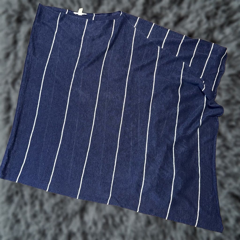 Eileen Fisher Eileen Fisher Poncho Womens One Size Blue White Striped Size ONE SIZE - 1 Thumbnail