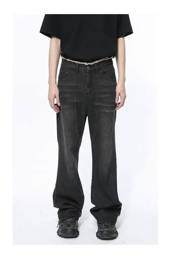Japanese Brand Haseki x Kaoda Black Raw Waist Flared Jeans Size US 32 / EU 48 - 1 Thumbnail