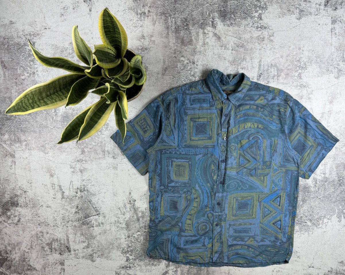 Vintage Mark Spencer St. Michael Men’s Large Abstract Hawaii Silk Button Shirt T Shirt Size US L / EU 52-54 / 3 - 1 Thumbnail