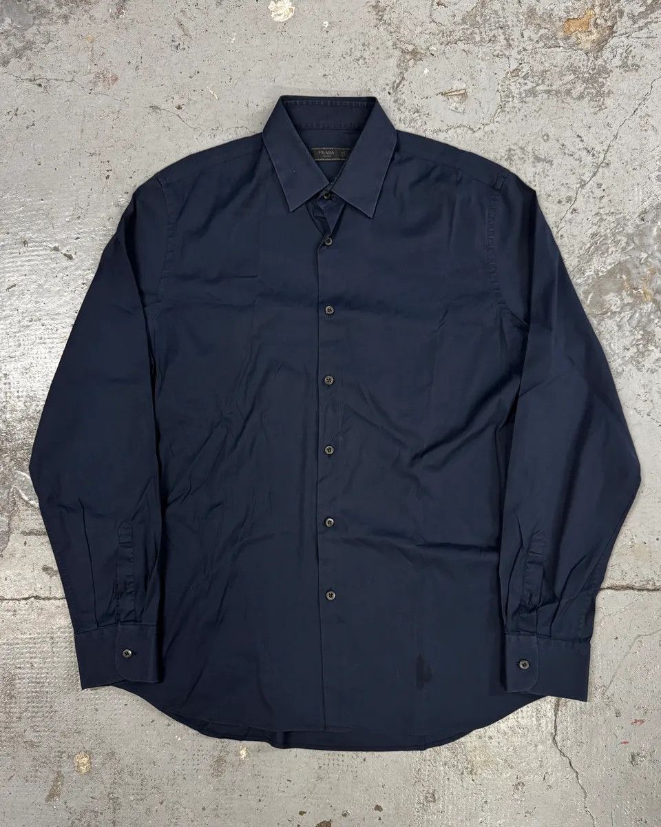 Prada AW2014 Prada Navy Minimalist Shirt Size US M / EU 48-50 / 2 - 1 Thumbnail