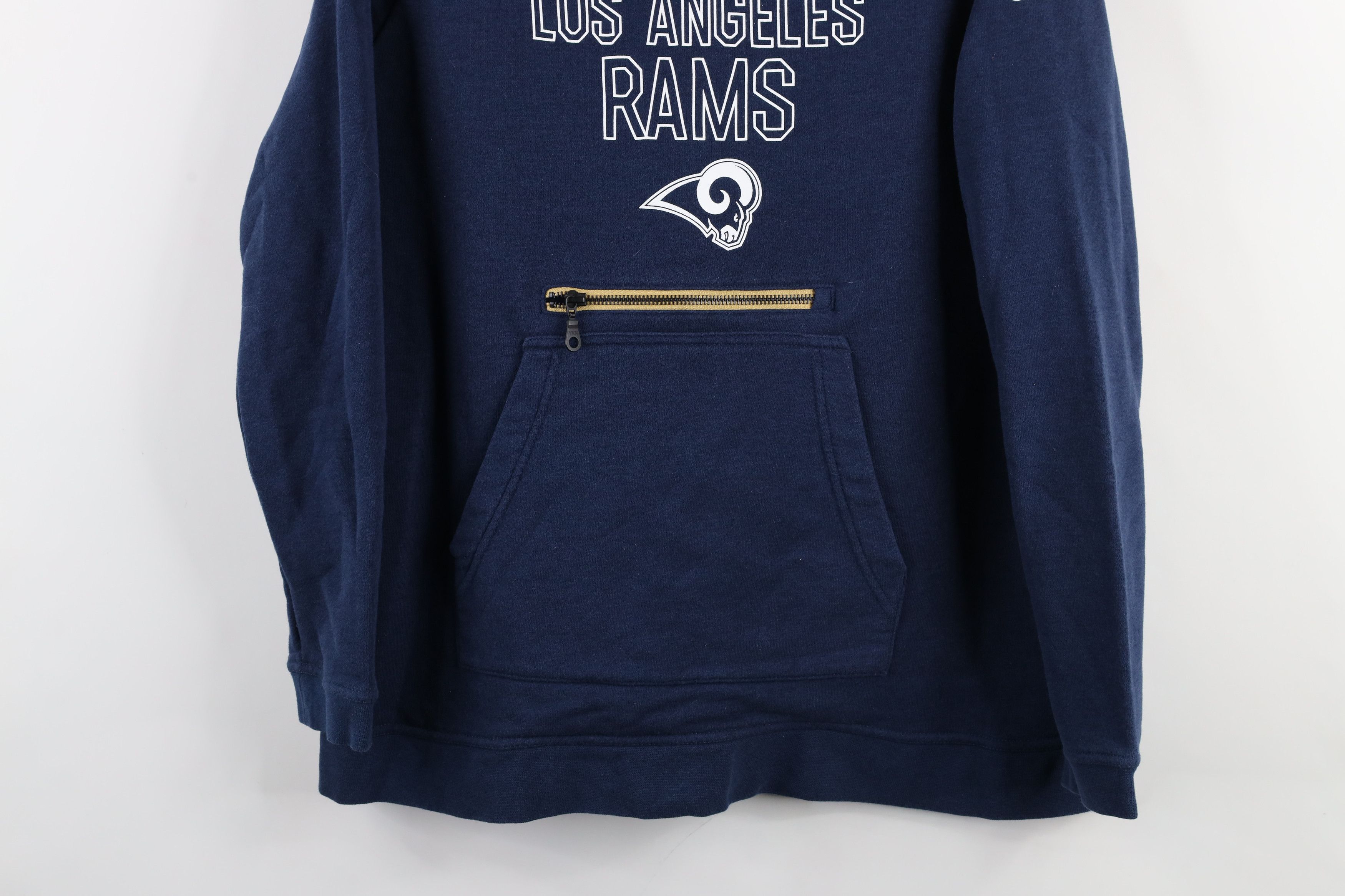 Nike × Vintage Nike Spell Out Los Angeles Rams Funnel Neck Sweatshirt Blue Size M / US 6-8 / IT 42-44 - 3 Thumbnail