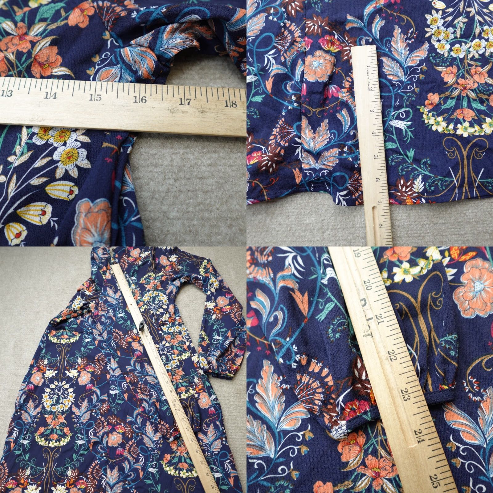 Vintage VINTAGE I. Madeline Womens Dress Large Blue Navy Garden Splendor NEW Size L / US 10 / IT 46 - 8 Thumbnail