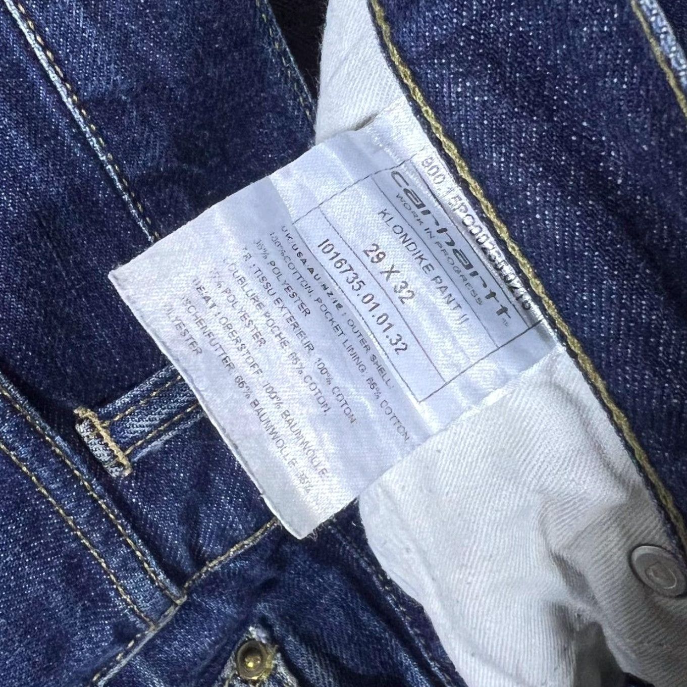 Carhartt Carhartt Klondike Pant II Blue Denim Regular Tapered Fit Jeans 29 x 32 Mens Jeans Denim Blue Size US 29 - 4 Thumbnail