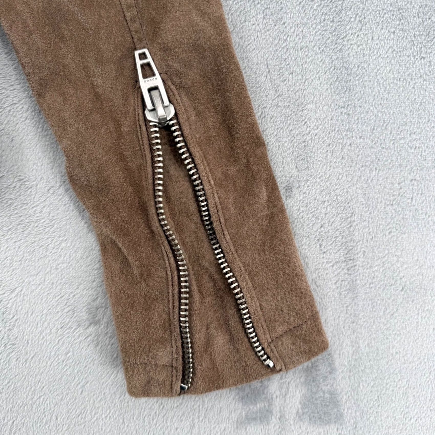 Vintage BLANKNYC Brown Suede Moto Jacket Womens Leather Biker Zip Coat XS``` Size XS / US 0-2 / IT 36-38 - 4 Thumbnail