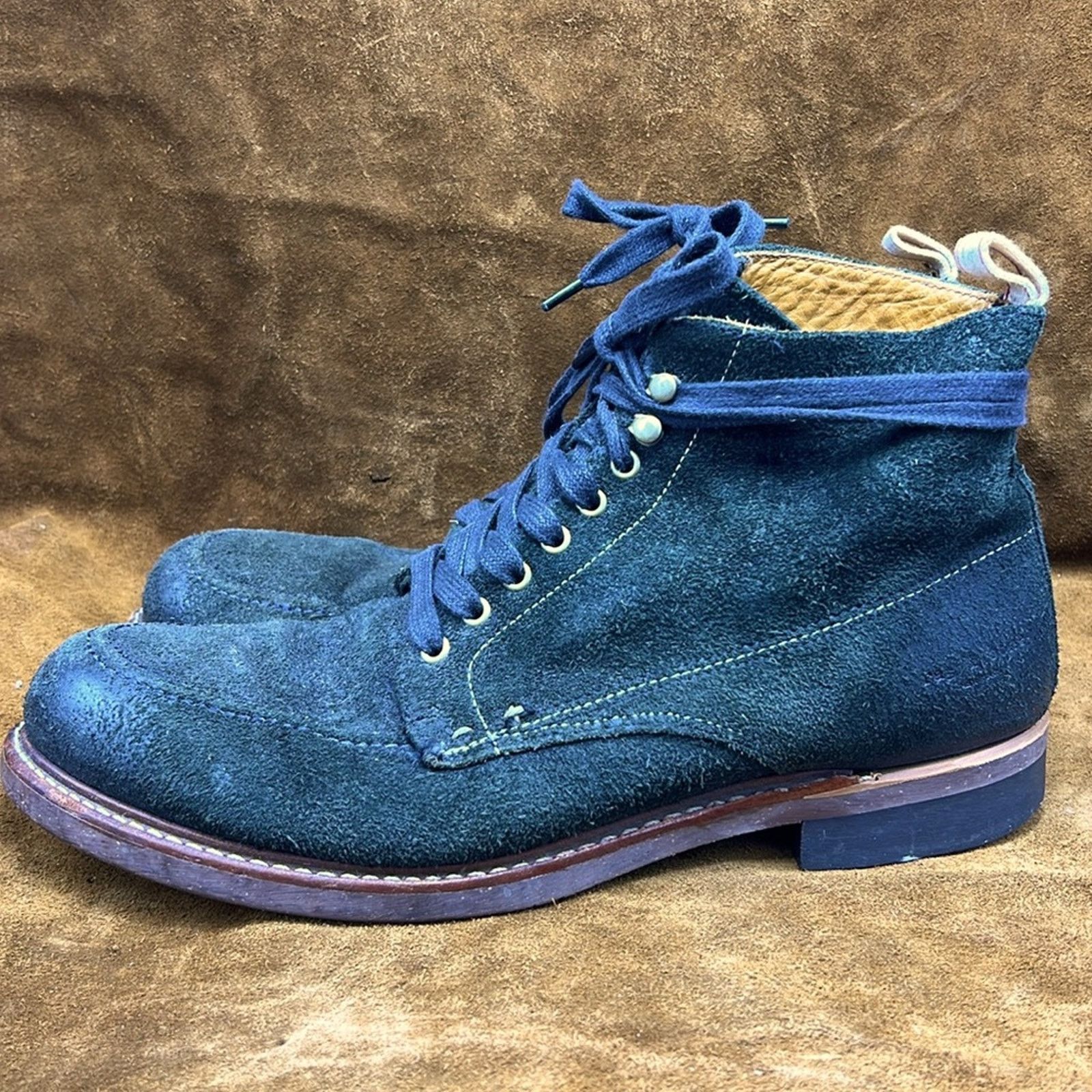 Rag & Bone Rag & Bone Green Suede Rugged Ankle Boots Size US 10.5 / EU 43-44 - 1 Thumbnail