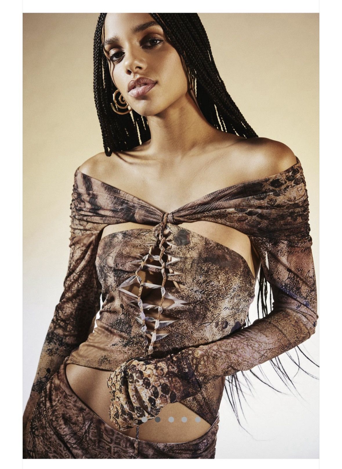 Jaded London Jaded London Dahna Macramé Mesh Mexi Dress Size M / US 6-8 / IT 42-44 - 3 Thumbnail