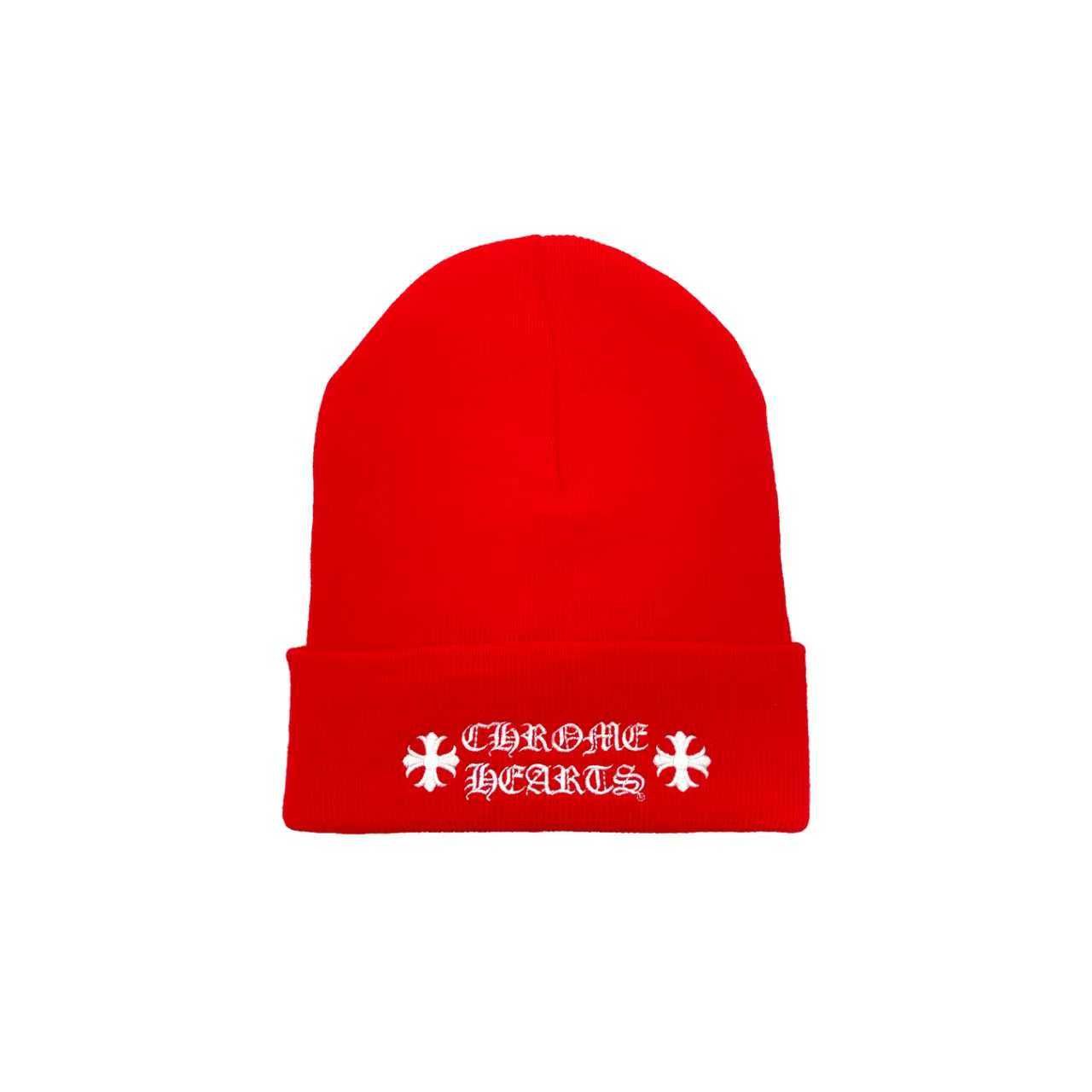 Chrome Hearts Chrome Hearts Embroidered Red Beanie Size ONE SIZE - 1 Thumbnail